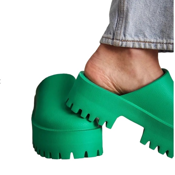 Jeffrey Campbell X Free People BAE Platform Mule Clog Green - 9 - Picture 2 of 6